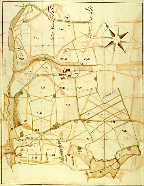 Hempstead Hall estate map c.1750