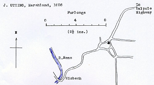 Utting's Marshland map 1826 as redrawn by Harry Apling