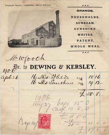 Dewing & Kersley invoice - 26th April 1906