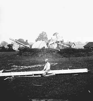 George Gooddard astride a sail September 1859