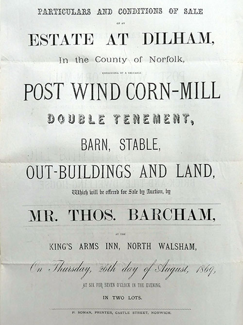Auction particulars - August 1869