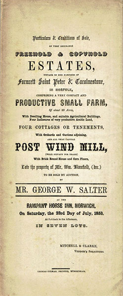 Sale particulars - July 1853