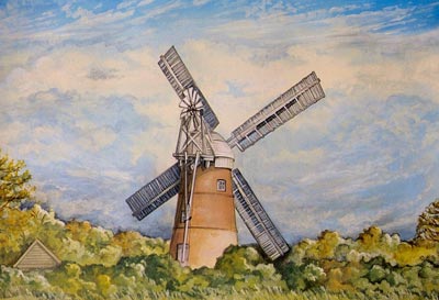 Painting by Nick Walmsley depicting the mill c.1905