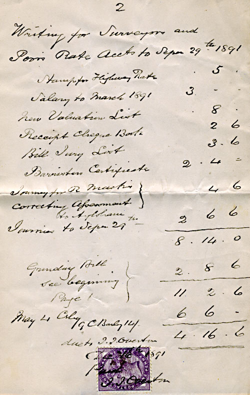 Bill & accounts 1891