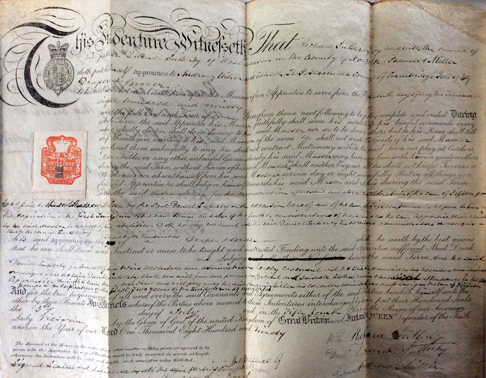 Indenture for the Apprenticeship of Richard Sutterby - 15th May 1890