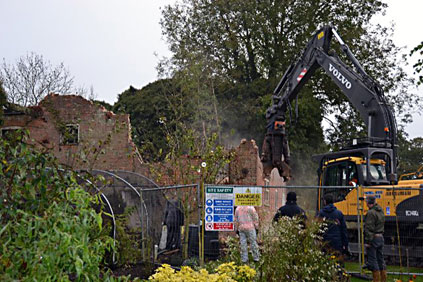 Demolition underway Tuesday 30th October 2012
