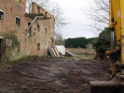 Site clearance around the granary in progress 5th January 2008