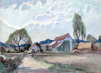 Watercolour by H. Whaley c.1947