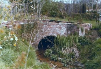 The original watercourse and mill foundations in 1977