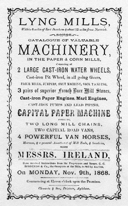 Sale 9th November 1868