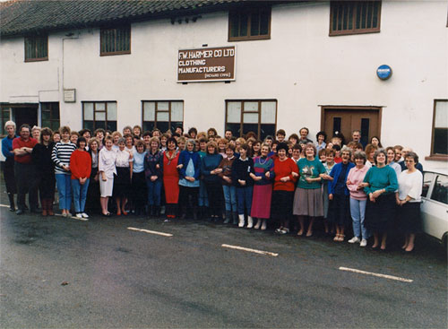 Staff photo at factory closure December 1989