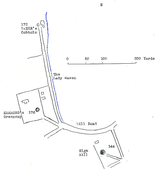 Tithe map of 1843 as redrawn by Harry Apling