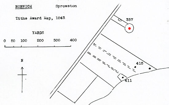 Tithe map 1843 as redrawn by Harry Apling