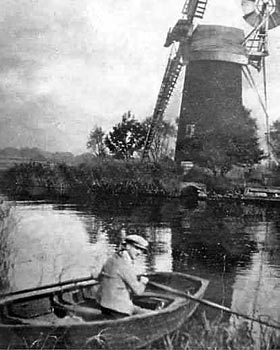 Herbert Davey in front of mill c.1935