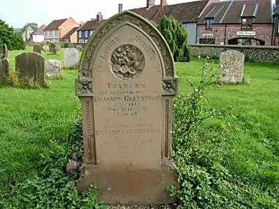 Gravestone of Erasmus Greenwood 