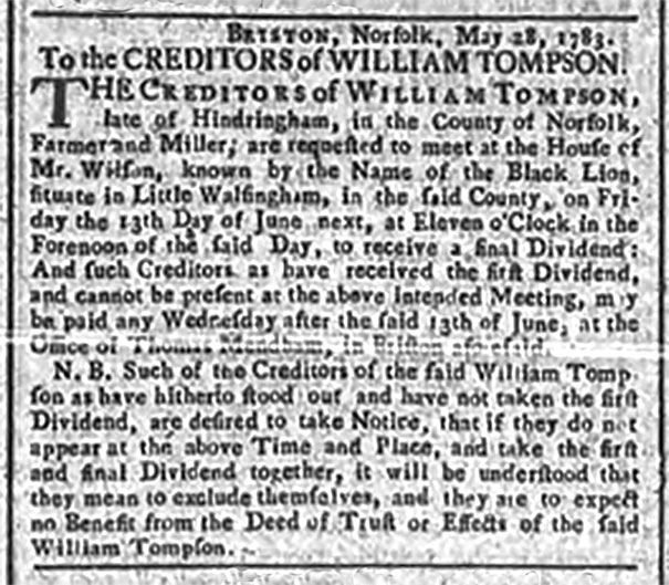 Bury & Norwich Post - 31st May 1783