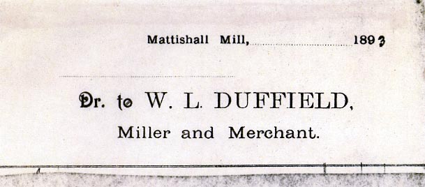 William Lant Duffield invoice heading 1893