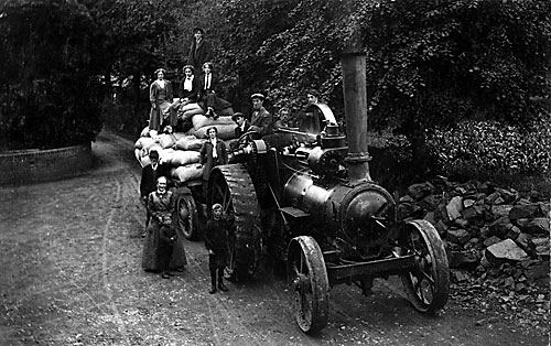 Traction engine entering mill yard c.1912