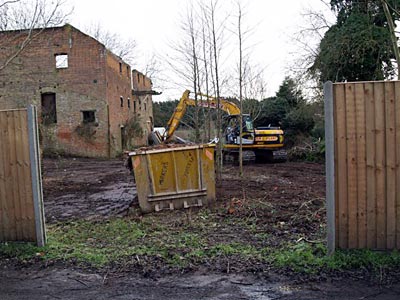 Site clearance around the granary in progress 5th January 2008