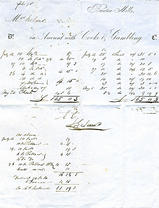 Cooke & Gambling invoice 1833