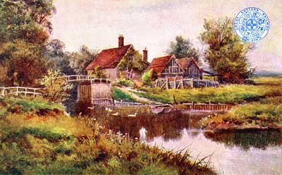 Great Eastern Railway postcard of Coltishall Lock c.1907