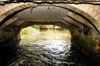 The renovated brick arch and new concrete ceiling of 1938