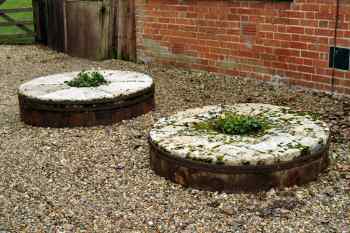 French burr stones near the mill 4th February 2004