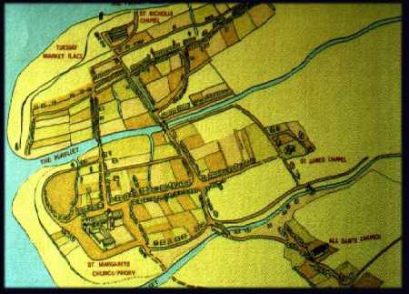 Map of Kings Lynn in 1240