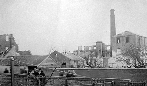 Mill remains after the fire on 31st March 1908