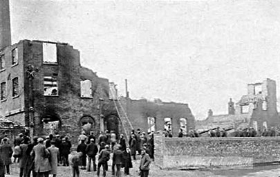 Mill remains after the fire on 31st March 1908