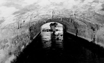 Christopher Bird at the millpool end the wheelrace tunnel