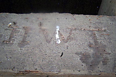 nscriptions on beams at top of the mill photographed October 2011 