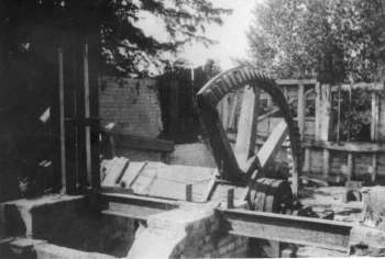 Pitwheel remains during demolition in June 1949