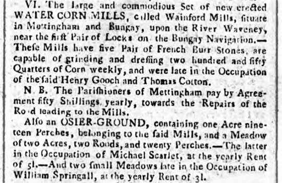 Auction advert 1784